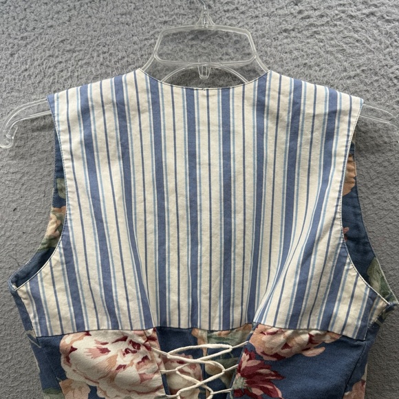 Vintage Karen Alexander 80’s Vest Floral Lace Up Back Casual Rare Preppy Size 12 - Picture 7 of 9
